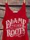 Red Casual Cotton Vests