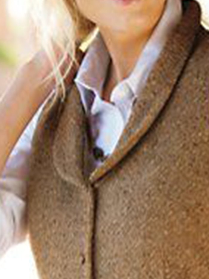 Light Brown Sleeveless Sheath Vests