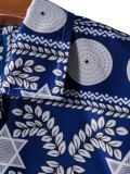Men's Geometry Print Button Short Sleeve Shirt