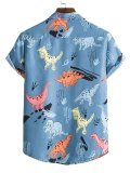 Men's Dinosaur Graphic Front Pocket Shirt