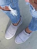 Fashion Letter Slip On Wedge Sneakers Faux Suede Wedge Heel Casual Sneakers