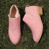 Plus Size Chunky Heel Short Boots Female Non-slip Cute Bootie