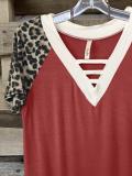 Wine Red Casual Short Sleeve Shirt & Top
