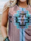 Geometric Cold Shoulder Jersey Shirts & Tops