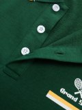 Men's patchwork printed polo shirt