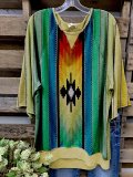 Boho Rainbow Geometric Simple & Basic Shirts & Tops