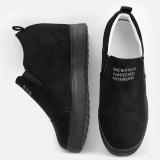 Fashion Letter Slip On Wedge Sneakers Faux Suede Wedge Heel Casual Sneakers