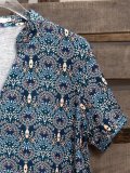 Casual vintage v-neck short sleeve top