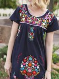 Short Sleeve Floral Casual Dresses