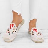 Women Fashion Embroidered Espadrille Flat Slippers Shoes
