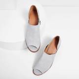 Large Size Peep Toe PU Zipper Pumps