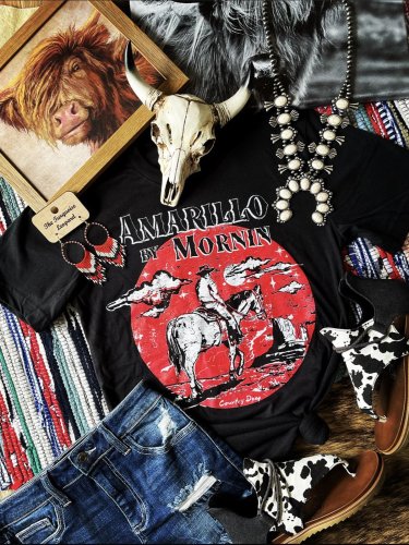 Short Sleeve Letter Printed Vintage Shirts & Tops