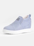 Fashion Letter Slip On Wedge Sneakers Faux Suede Wedge Heel Casual Sneakers