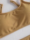 Solid Ribbed Cami Bikini