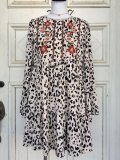 Boho Casual Leopard Crew Neck Dresses
