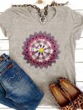 Short Sleeve Round Neck Printed Shirts & Tops