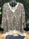 V Neck Cotton-Blend Long Sleeve Shirts & Tops