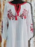 Printed V Neck Cotton-Blend Holiday Dresses