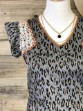 Sexy Leopard Floral-Print Vintage Shift Shirts & Tops