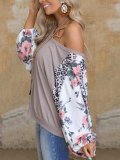 Cotton-Blend Floral Long Sleeve Sweatshirt
