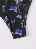 Butterfly Print Notched Underwire Bikini