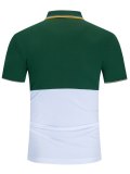 Men's patchwork printed polo shirt