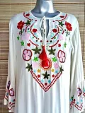 Cotton-Blend Boho A-Line Dresses
