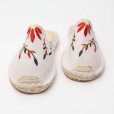 Women Fashion Embroidered Espadrille Flat Slippers Shoes