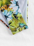 Floral Print Plunging O Ring Cut Out Swimsuit