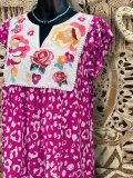 Boho Floral Short Sleeve Shift Shirts & Tops