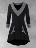 Black Buttoned Long Sleeve Dresses
