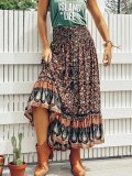 Boho Chiffon Floral-Print Vintage Skirts