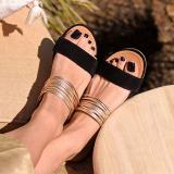 Slip-On Flat Open Toe Summer Slide Sandals Plus Sizes
