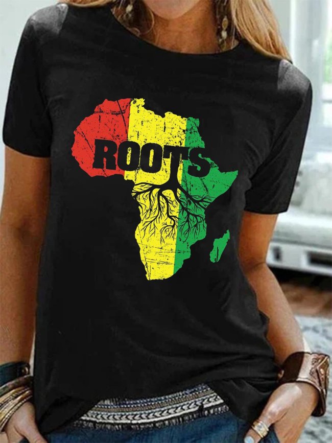 Black History Month Roots Shift Short Sleeve Vintage Shirts & Tops