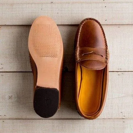 Women Vintage Slip On Loafers Low Heel PU Leather Loafers