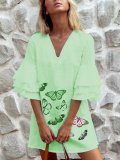 Holiday Linen Half Sleeve Dresses