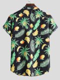 Men's Tropical Fruit Graphic Button Up Shirt