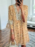 V Neck Women Dresses Date Cotton Dresses