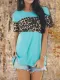 Short Sleeve Vintage Leopard Shirts & Tops