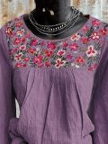 Long Sleeve Vintage Floral Shirts & Tops