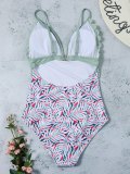 Color Block Open Back One-Piece Swimwear