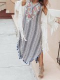 Boho Cotton-Blend A-Line Sleeveless Dresses