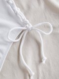 Ribbed Side Lace Up One-Piece Swimsuit