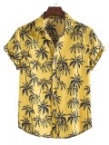 Men's Palm Tree Print Short Sleeve Shirt