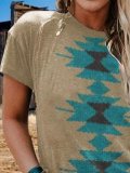 Shift Short Sleeve Tribal Casual Shirts & Tops