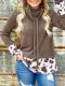 Long Sleeve Casual Color-Block Turtleneck Shirts & Tops