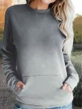 Casual Printed Long Sleeve Crew Neck Poskts T-shirt