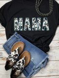 Crew Neck Casual Short Sleeve Cotton-Blend Shirts & Tops