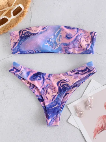 Dreamy Tie Dye Bandeau Bikini