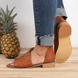 Pu Low Heel Date Sandals